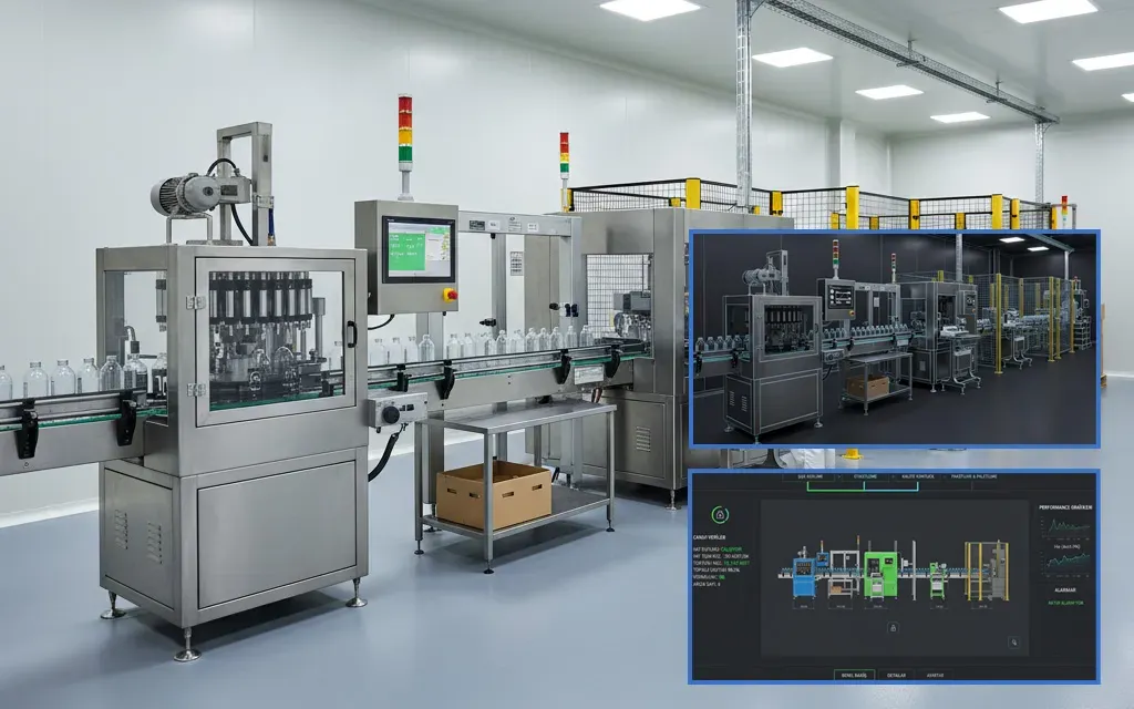 Temizlik Ürünü Dolum + Kapaklama + Etiketleme Hattı – Dijital İkiz ile Sanal Devreye Alma ve Optimizasyon